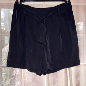 Women's Black Tie-Waist Shorts
